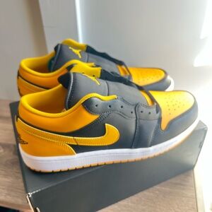 Nike Air Jordan 1 Low  Black & Yellow Ochre Sneakers